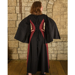 Medieval dress Jasione, black/burgundy