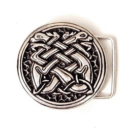 Medieval buckle celtic dogs, silver plated