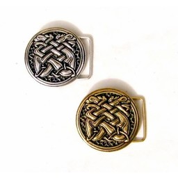 Medieval buckle celtic dogs, silver plated