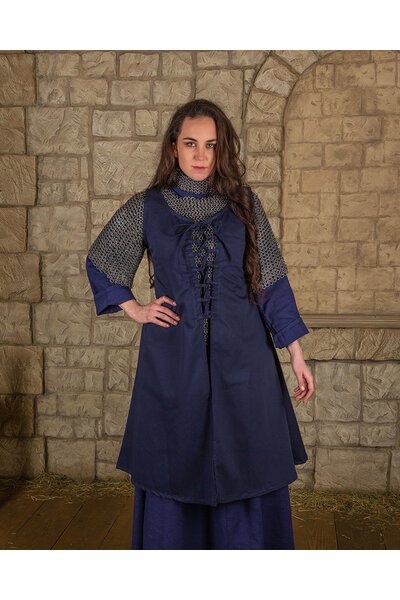 Medieval dress Leandra, dark blue