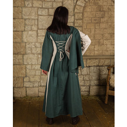 Medieval dress Jasione, green/cream