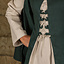 Medieval dress Jasione, green/cream