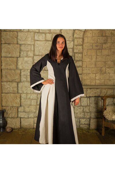 Medieval dress Iris, black/cream