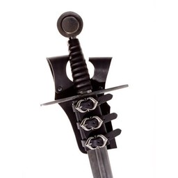 Medieval sword holder for belt, black