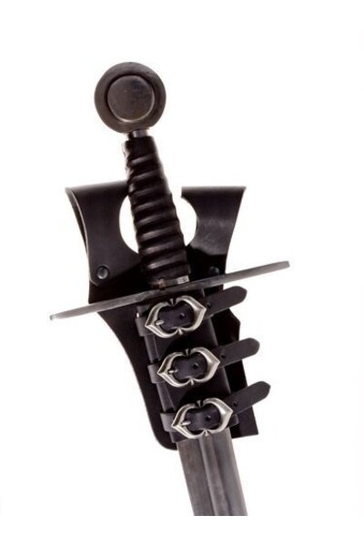 Medieval sword holder for belt, black
