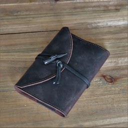 Notebook with leather cover, brown, L