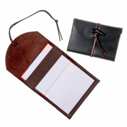 Notebook with leather cover, black, M