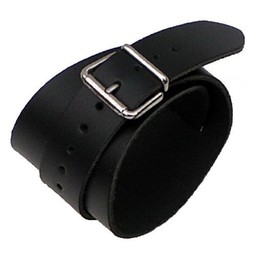 Leather bracelet with buckles, black