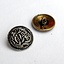 Viking buttons Borre style set of five pieces, silvered