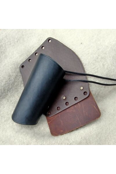 Leather vambrace 16 cm, brown