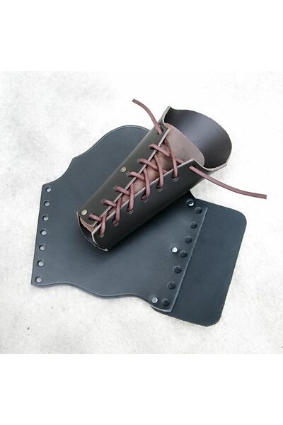 Leather vambrace 23 cm, brown