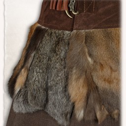 Karya fur skirt with dragon, brown