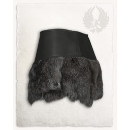 Karya fur skirt with dragon, black