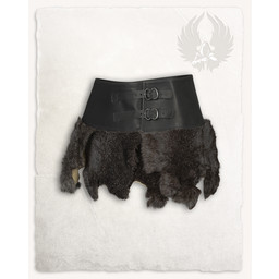 Karya fur skirt, black