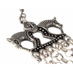Viking earrings with horses, silvered