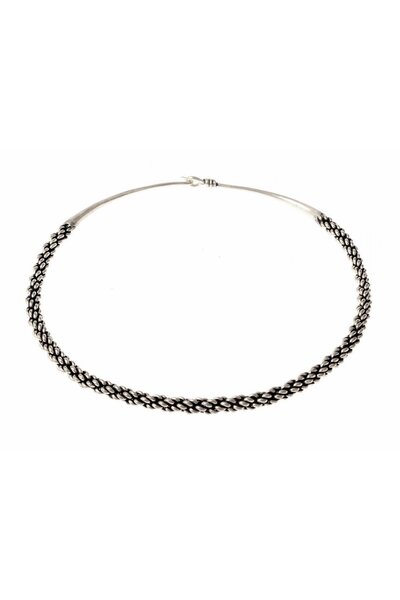 Viking torque Huscarl, silvered
