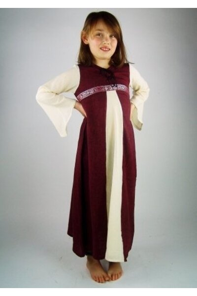 Girl's dress Ariane red-white