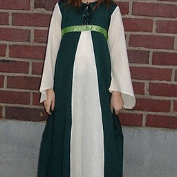 Girl's dress Ariane green-white