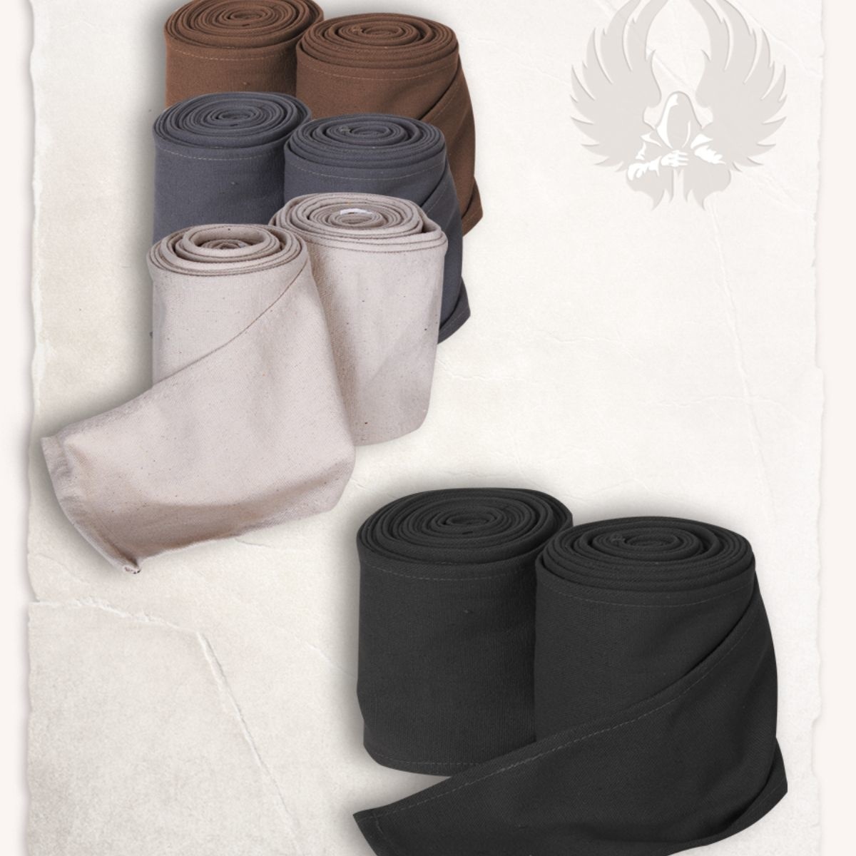 Hamond Cotton Leg Wraps - Black - LARP, Cosplay and Theatre Costume