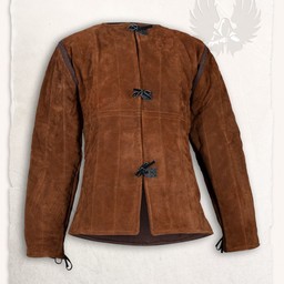 15th century gambeson Aulber suede light brown