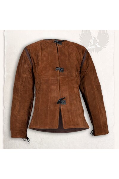 15th century gambeson Aulber suede light brown