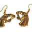 Earrings Germanic raven, bronze