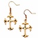 Earrings with gothic cross, bronze