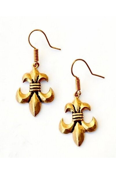 Earrings fleur de lys, bronze