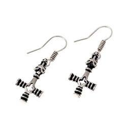 Earrings Icelandic Thor's hammer, silvered