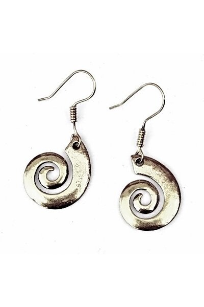 Celtic earrings with spiral, silvered