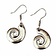 Celtic earrings with spiral, silvered