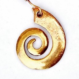 Celtic earrings with spiral, bronze