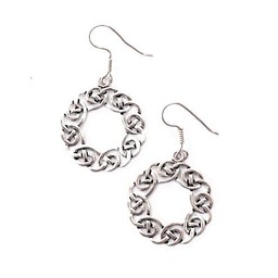 Earrings Celtic wreath, silvered