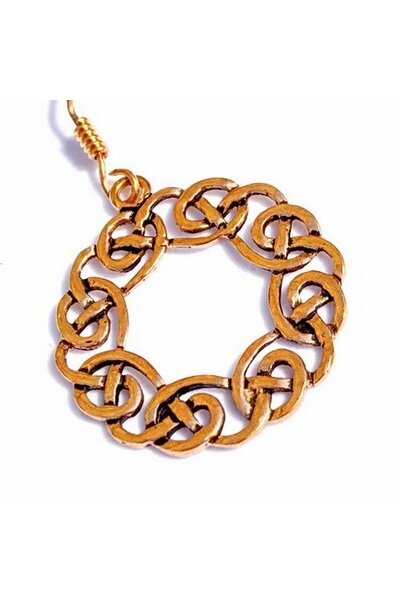 Earrings Celtic wreath, bronze