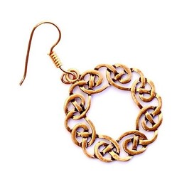 Earrings Celtic wreath, bronze