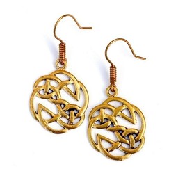 Celtic knot earrings, bronze