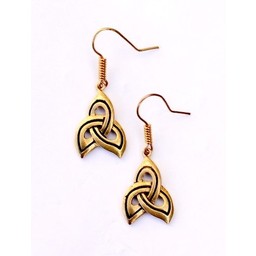 Celtic earrings trisquelion, bronze