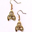 Celtic earrings trisquelion, bronze