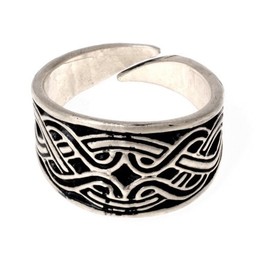 Magyar ring with knot motif, silvered