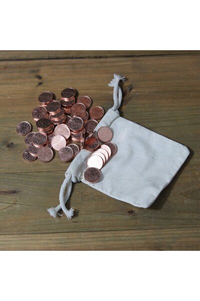 50 LARP coins with money pouch