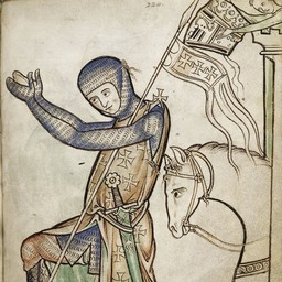 Medieval bucket helmet Westminster Psalter