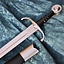 Medieval sword battle-ready with leather scabbard, tempered (blunt 3 mm)