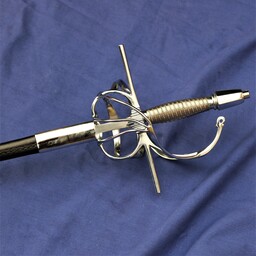 Rapier battle-ready with leather scabbard (blunt 3 mm)