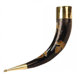 Pagan drinking horn Mabon with leather holder