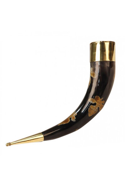 Pagan drinking horn Mabon with leather holder
