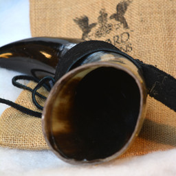 Drinking horn Odin with leather holder