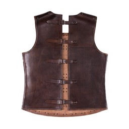 Leather medieval brigandine, brown