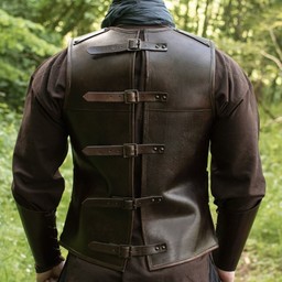 Leather medieval brigandine, brown