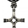 Thor's hammer wolf cross, silvered