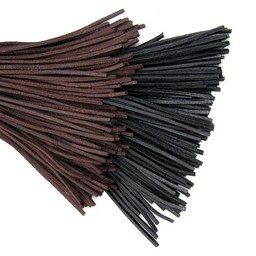 Leather lace, set of 10 brown